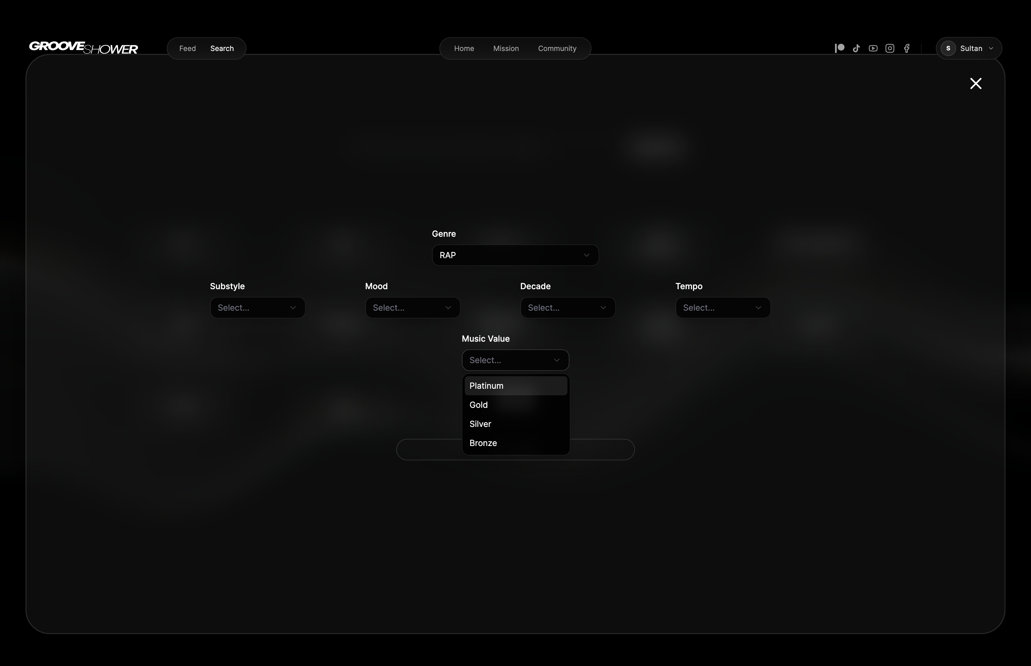 GrooveShower search variation